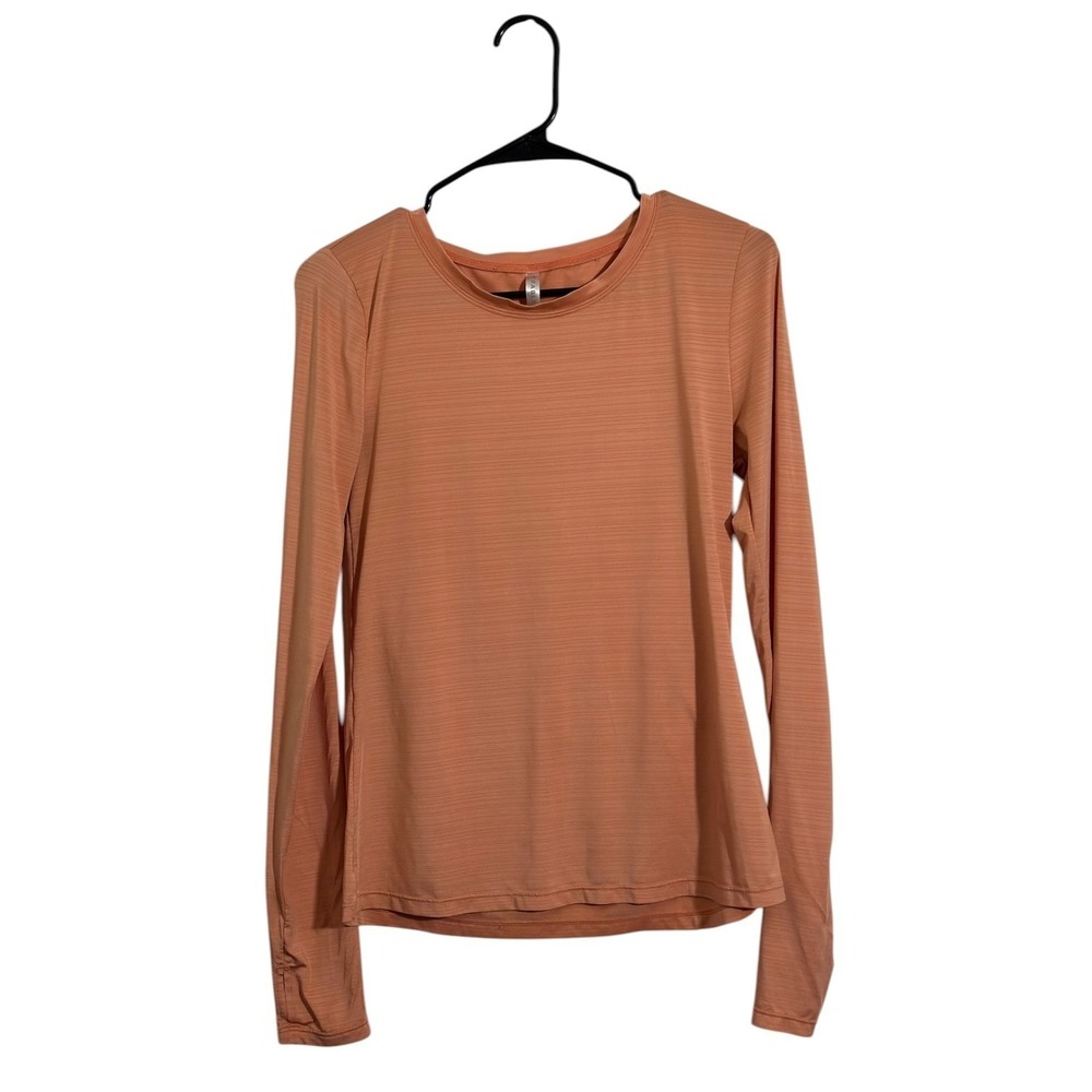 Fabletics Women's‎ Coral Orange Space Dye Long Sleeve Athletic Top Size M